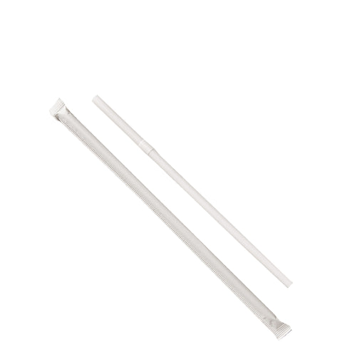 Solo® White STRAW WRAPPED JUMBO WHITE STRIPED 7.75