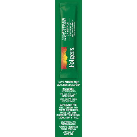 Folgers Decaffeinated Instant Coffee, 0.42 Ounce -- 12 per case.
