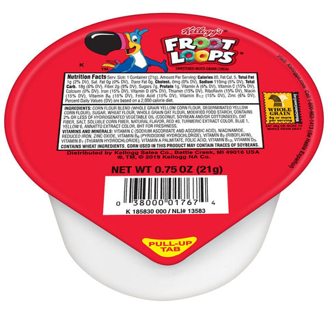 Kelloggs Froot Loops Simple Serve Cereal, 0.75 Ounce -- 96 per case