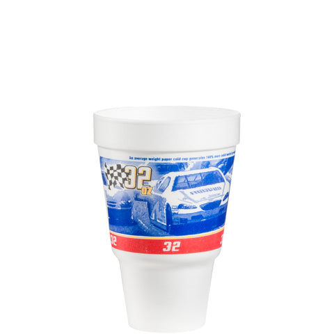 Dart CUP FOAM NASCAR PEDESTAL 32 OZ