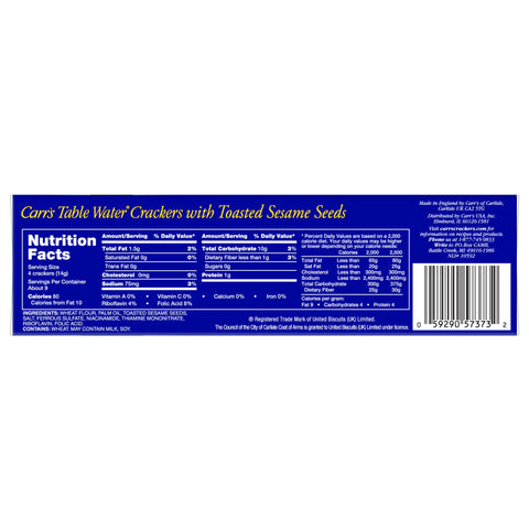 Carr's® CRACKER TABLE WATER® BAKED W/ TOASTED SESAME SEEDS