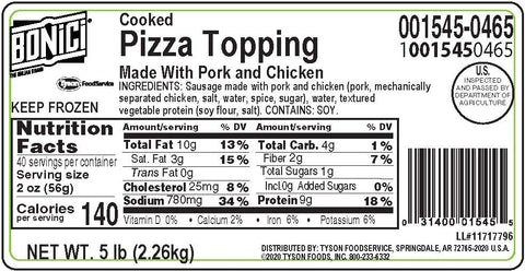 Bonici® TOPPING PIZZA CRUMBLE PORK & CHICKEN FC 10015450465