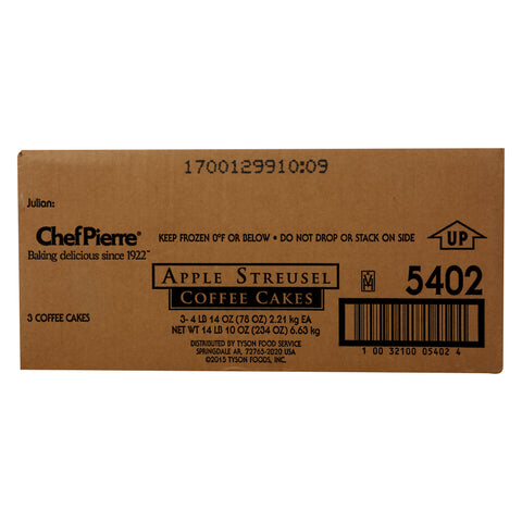 Chef Pierre Apple Streusel Coffee Cake, 12 x 16 inch -- 3 per case.