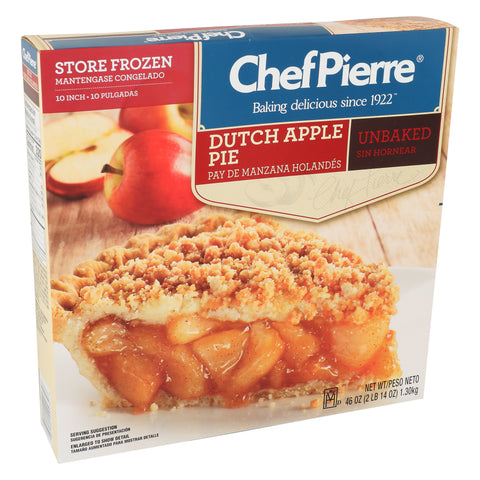 Sara Lee Chef Pierre Traditional Unbaked Dutch Apple Fruit Pie, 10 inch -- 6 per case.