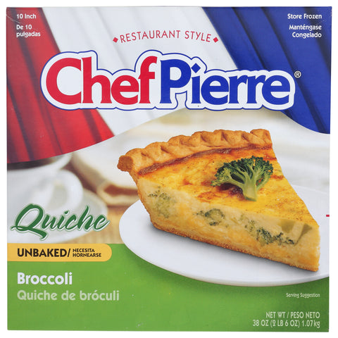 Sara Lee Chef Pierre Unbaked Broccoli Quiche, 10 inch -- 6 per case.
