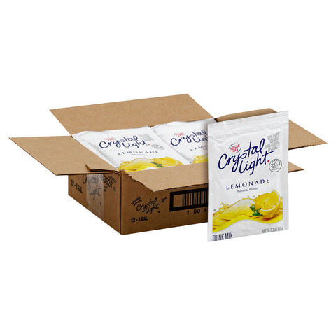 Crystal Light Lemonade Mix 12 Envelopes Per Case - Each Evelope Makes 2 Gallons