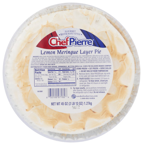 Sara Lee Chef Pierre Lemon Meringue Multi Layer Cream Pie, 40.6 Ounce -- 4 per case.
