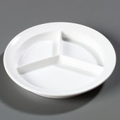 Carlisle PLATE KINGLINE™ 3-COMPARTMENT MELAMINE WHITE 8.75