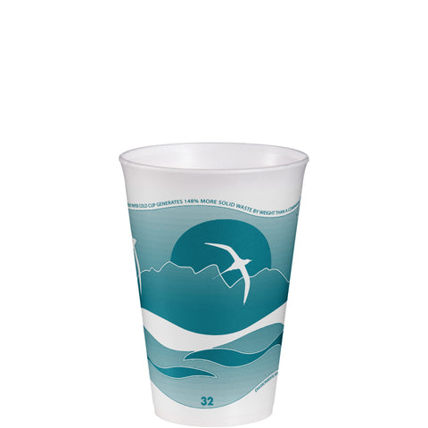 Dart CUP FOAM HORIZON AQUA 32 OZ
