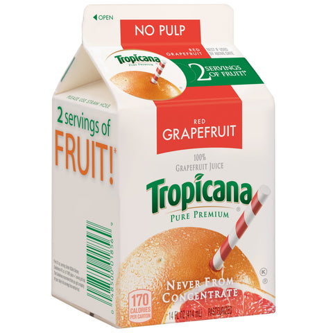 Tropicana Pure Premium JUICE GRAPEFRUIT RUBY RED PURE PREMIUM SINGLE SERVE CARTON