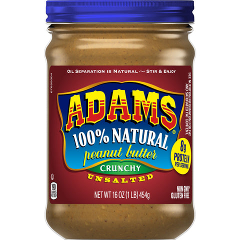 Adams PEANUT BUTTER NATURAL CRUNCHY UNSALTED
