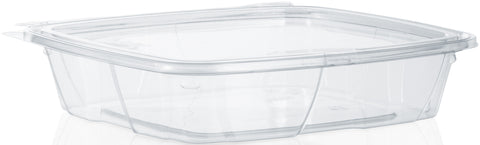 Dart SafeSeal Clear PET Tamper-Evident Deli Container with Flat Lid, 35 Ounce -- 200 per case