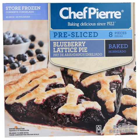 Pie Blueberry Lattice Thaw & Serve 8 Pre-sliced