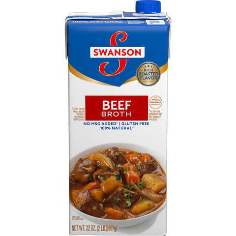 Swanson Beef Broth, 32 Ounce -- 12 per case.