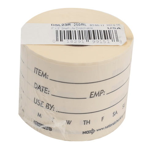 National Checking LABEL PRODUCT DISSOLVABLE 2X3