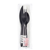Solo® Reliance™ CUTLERY KIT MEDIUM WEIGHT BLACK K-F-S NAPKIN 9X13 S&P PS