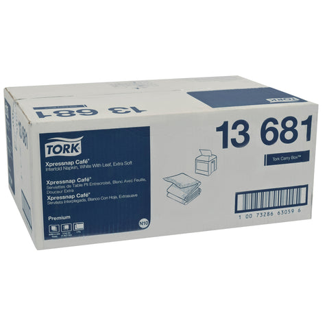 Tork White 2-Ply Premium Xpressnap Interfold Dispenser Napkins, 8.5 x 8.5 inch - 500 per pack -- 8 packs per case