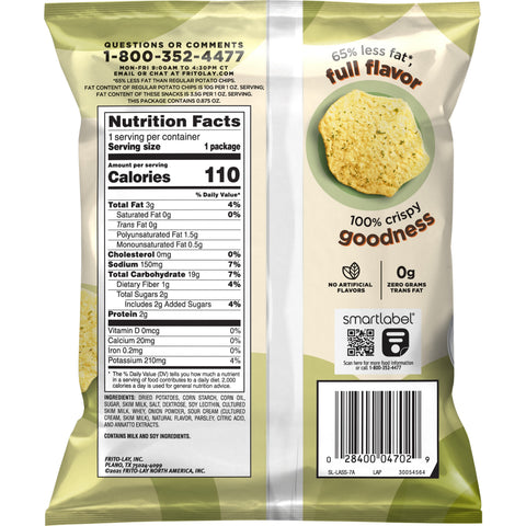 Chip Potato Crisps Sour Cream & Onion Single Serve Sensible
