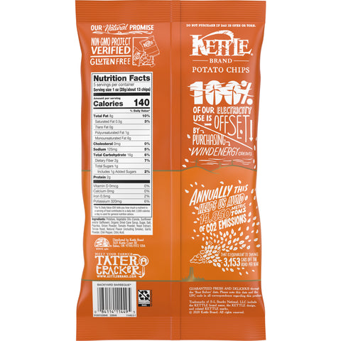 Kettle Foods Backyard Barbeque Potato Chips, 5 Ounce -- 15 per case.