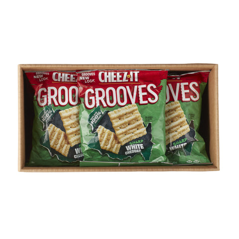Cheez It Grooves Sharp White Cheddar Crispy Cracker, 3.25 Ounce -- 6 per case.