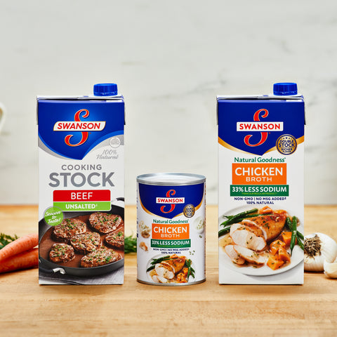 Swanson 50 Percent Less Sodium Beef Broth, 32 Ounce -- 12 per case.