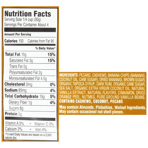 Sahale Banana Rum Pecans Glazed Mix, 4 Ounce -- 6 per case.