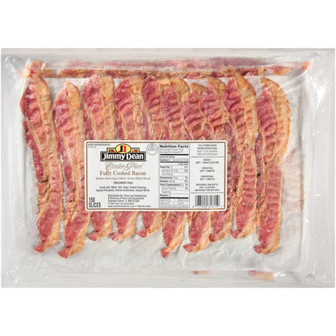 Jimmy Dean Fully Cooked Center Piece Extra Thick Bacon, 2.45 Pound -- 2 per case