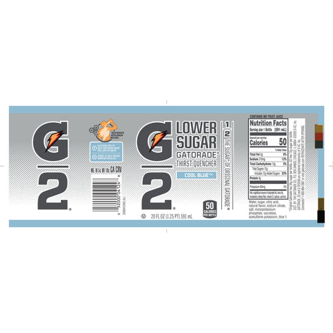 G2Gatorade DRINK GATORADE G2 COOL BLUE PLASTIC BOTTLE