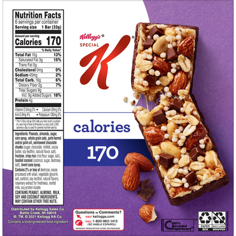 Snack Bar Special K® Chewy Nut Bar Chocolate Almond
