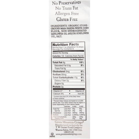 Green Mountain Gringo® TORTILLA CHIP STRIPS CORN WHITE