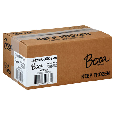 Kraft Frozen Boca Original Chicken Patty, 10 Ounce -- 12 per case.