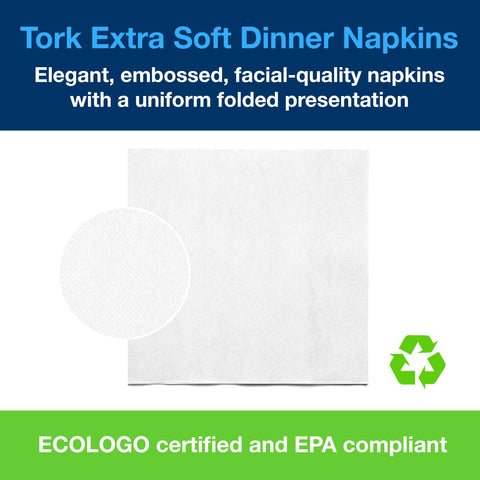 Tork Advanced NAPKIN DINNER 17X16.25 WHITE 3-PLY 1/4 FOLD