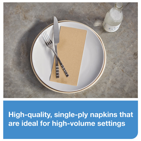 Tork One Ply Natural Universal Dinner Napkin, 15 x 17 inch - 250 per pack -- 12 packs per case