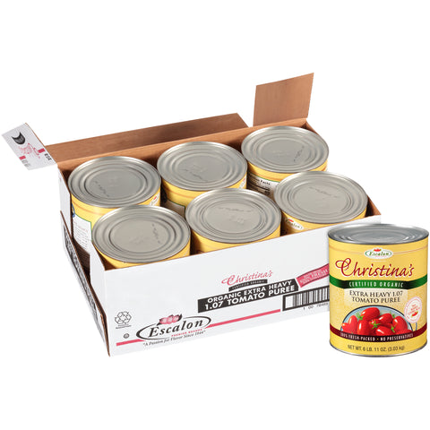 Christinas Organic Extra Heavy Tomato Puree, 107 Ounce -- 6 per case.