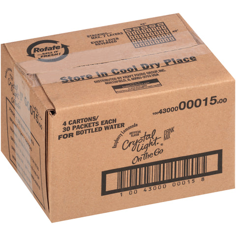 Crystal Light Single Serve Sugar-Free Raspberry Lemonade On-the-Go Powdered Mix, 0.1 ounce -- 120 per case