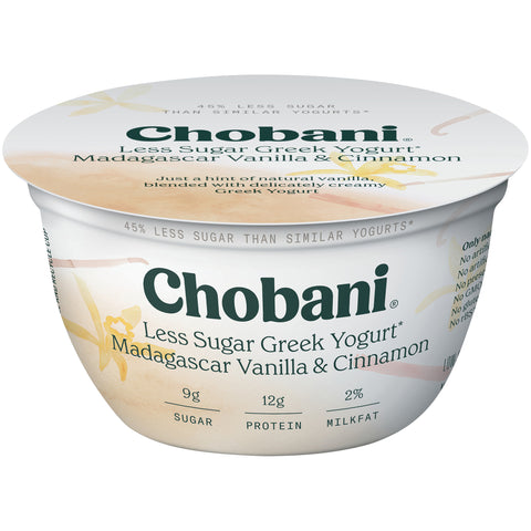 Chobani YOGURT GREEK VANILLA & CINNAMON LESS SUGAR