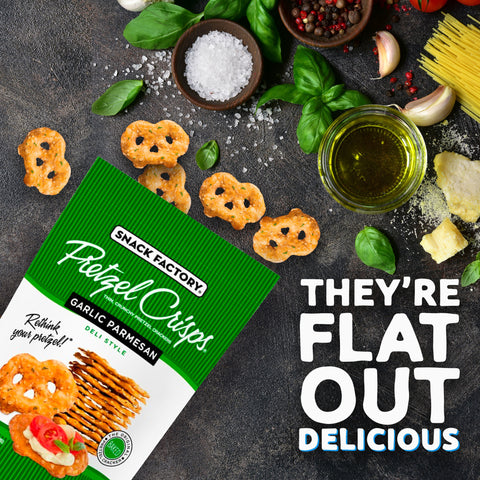 Pretzel Crisps - Garlic Parmesan, 7.2 Ounce -- 12 per case.