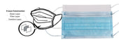 Marquee Products MASK FACE 3 PLY BLUE EAR LOOP