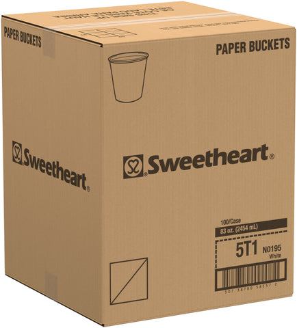Bucket Paper Double Wrapped Unwaxed White 83 Oz