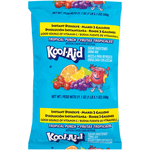 Kool-Aid Tropical Punch Powdered Drink Mix Pouch, 21.1 ounce -- 15 per case