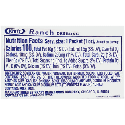 Dressing Ranch Single Serve Pouch