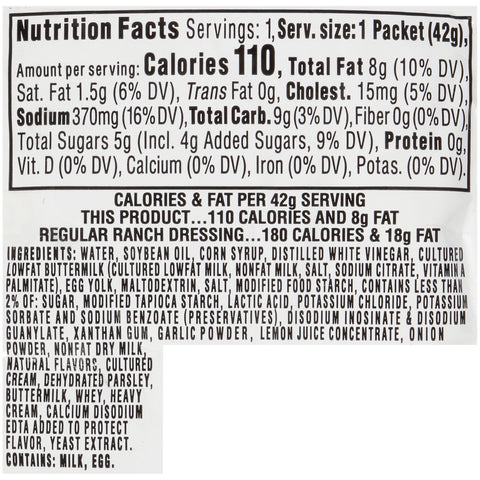 Dressing Ranch Light Single Serve Packet 534350/78000738