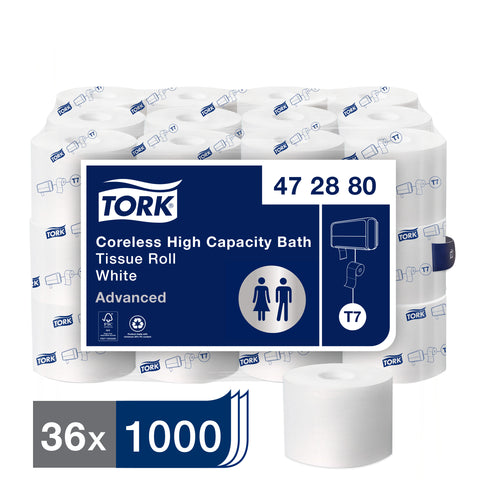 Tissue Toilet Coreless White 2-ply