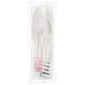 Cutlery Kit Medium Weight White K-f-s Napkin 9x13 S&p Ps