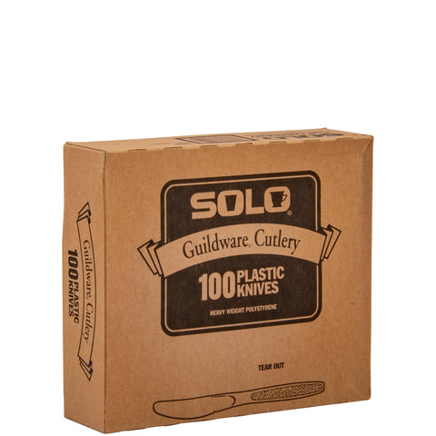 Solo® GUILDWARE HEAVYWEIGHT WHITE BOXED PLASTIC KNIFE