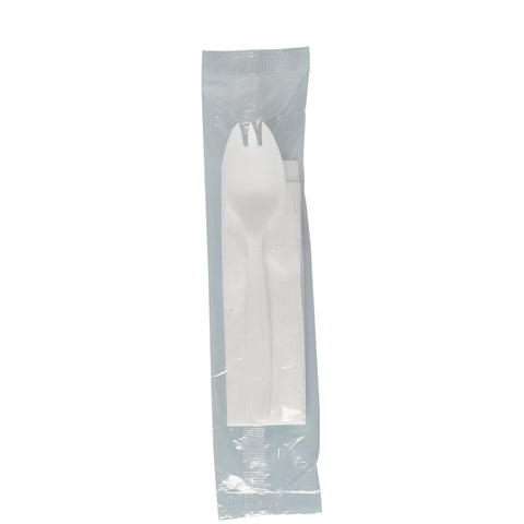 Solo® Regal™ CUTLERY KIT MEDIUM WEIGHT WHITE SPORK NAPKIN PP