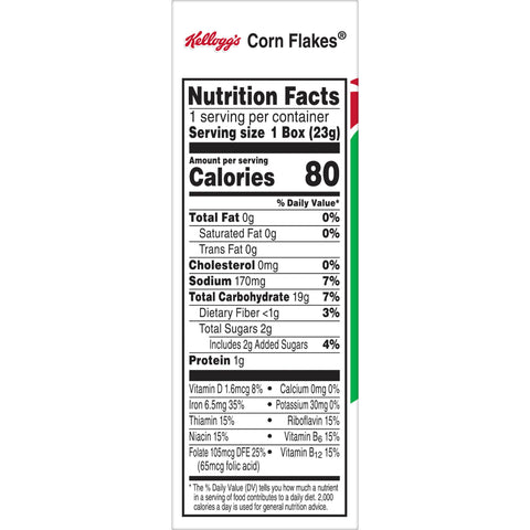 Kelloggs Corn Flakes Cereal, 0.81 Ounce -- 70 per case.