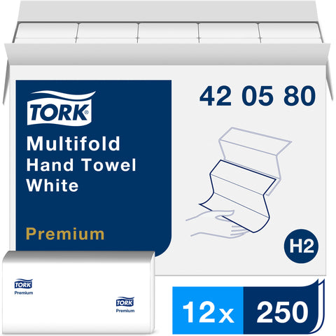 Towel Multifold White Premium 9x9.5