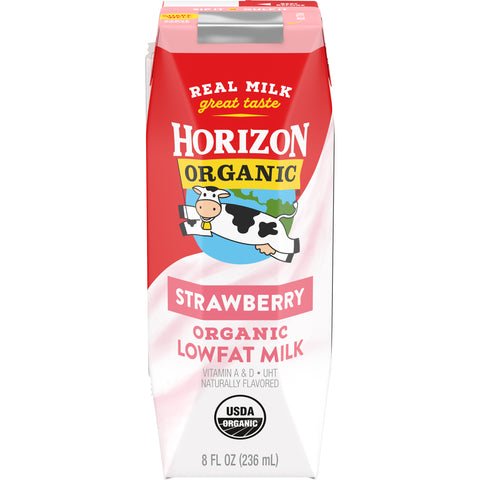 Horizon Organic MILK STRAWBERRY 1% LOW FAT UHT ORGANIC ASEPTIC CARTON SHELF STABLE CLUB PA