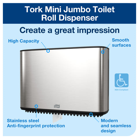 Tork® DISPENSER TISSUE MINI JUMBO STAINLESS